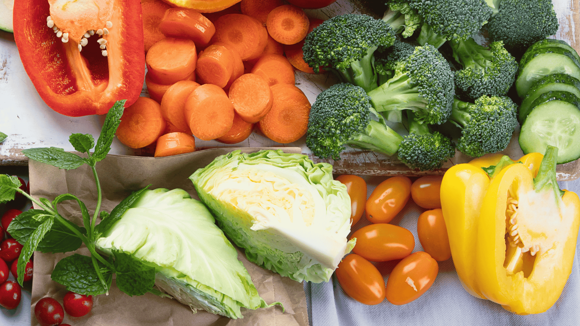 a variety of fresh vegetables