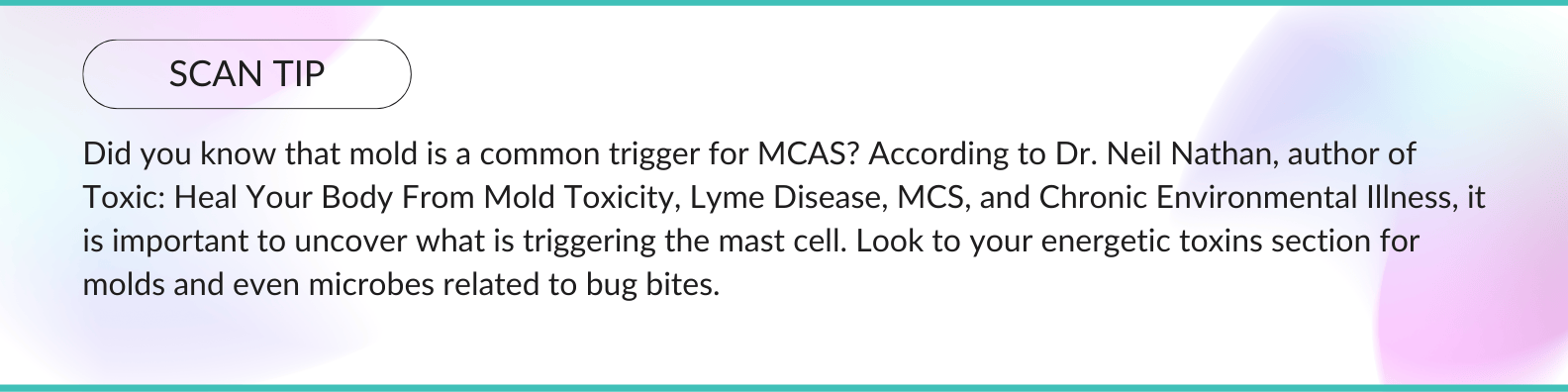 scan tip for mold and living with MCAS