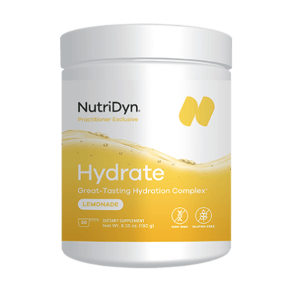 Dynamic Hydrate Lemonade Flavor Nutritional Supplement Supports Fluid Balance Electrolyte Availabilty NutriDyn