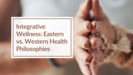 hands meeting in prayer type pose to symbolize two philosophies of health