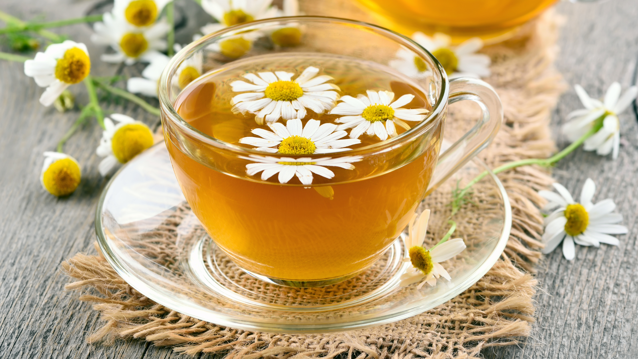 chamomile tea to represent healing heartburn naturally
