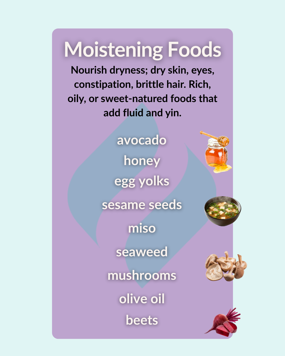 graphic explaining moistening foods