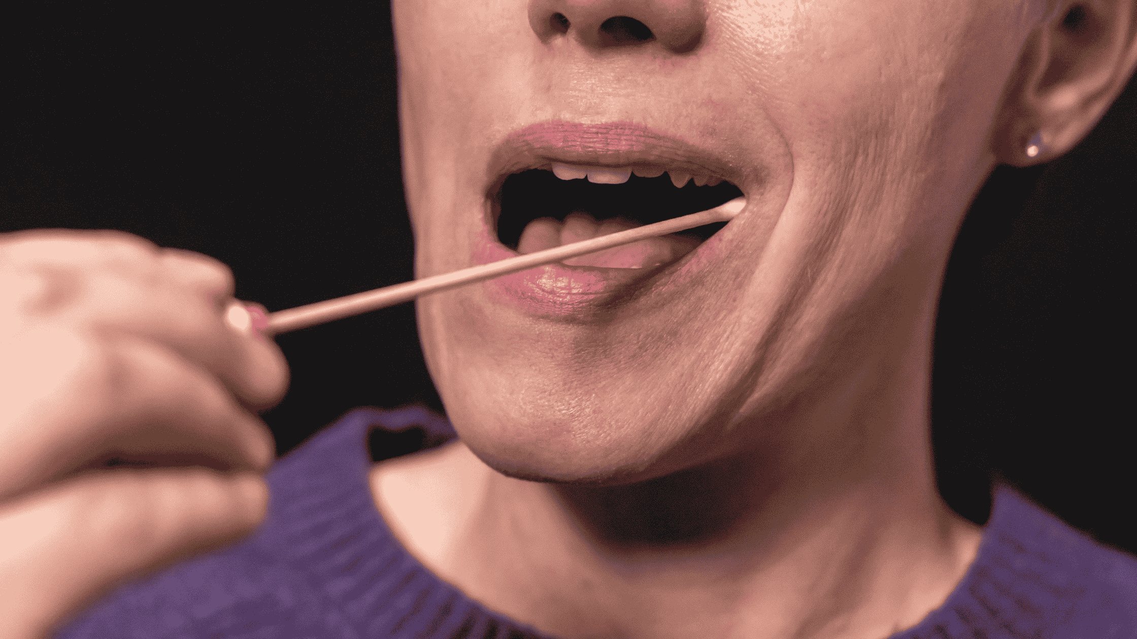 Saliva swab collection for CBH Energetics at-home health test kit 