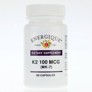 K2 100MCG Nutritional Supplement Bones Joints Cardiovascular Support Energique