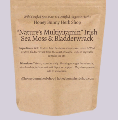 Nature's Multivitamin Irish Sea Moss and Bladderwrack Nutritional Supplement Supplies Minerals, Boosts Skin and Gut Health HBH